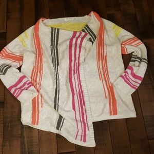 Vince Camuto drapey cream and pink cardigan